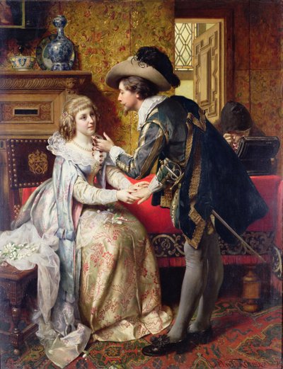 Het huwelijkscadeau, 1874 door Pierre Jan van der Ouderra